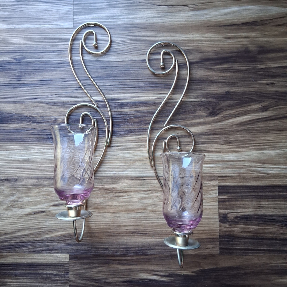 Elegant Gold and Purple Wall Sconces